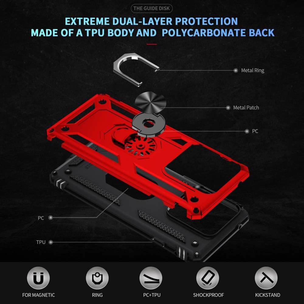 Motorola Edge 5G Shockproof Phone Case With Ring Holder Protective Cover 2