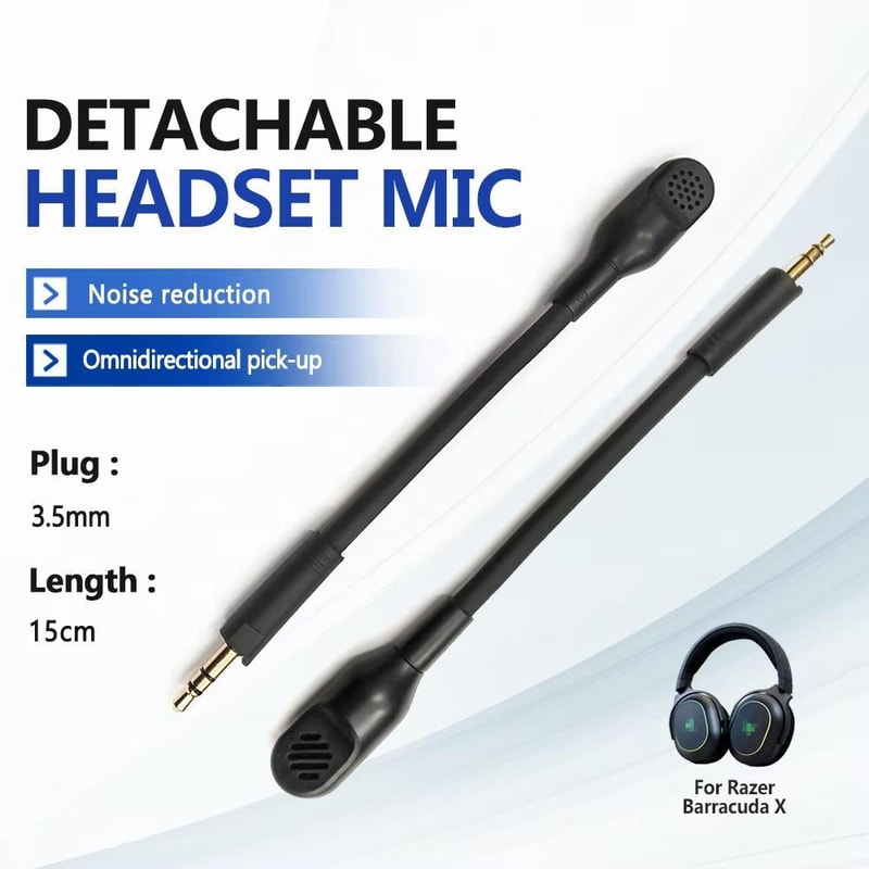 Premium Gaming Headset Microphone 35mm Detachable Condenser Mic For Razer Barracuda X 1