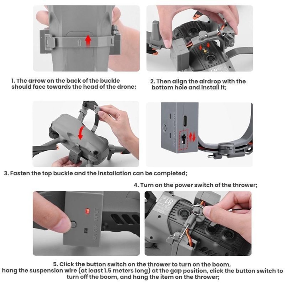 DJI Drone Airdrop Device Payload Dropper For Air 3 Remote Control Delivery Accessory 8