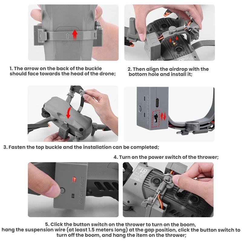 DJI Drone Airdrop Device Payload Dropper For Air 3 Remote Control Delivery Accessory 8