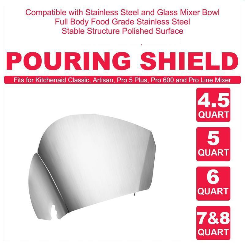 Premium Stainless Steel Mixer Bowl Pour Guard Mess Free Stand Mixer Pouring Shield Attachment 3