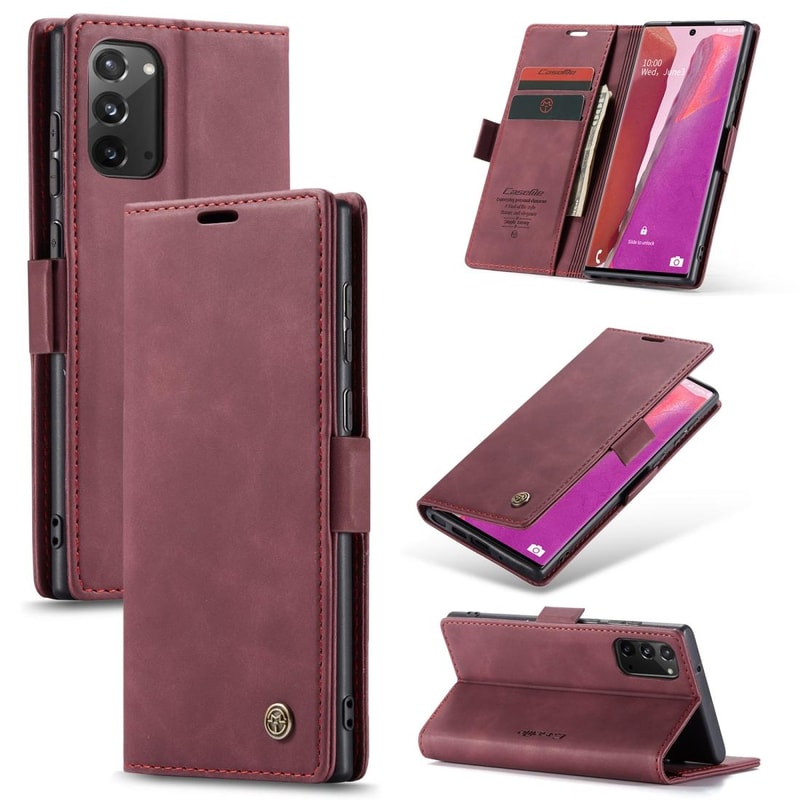 CaseMe Leather Wallet Case for Samsung Galaxy, Flip Stand Phone Case with Card Holder