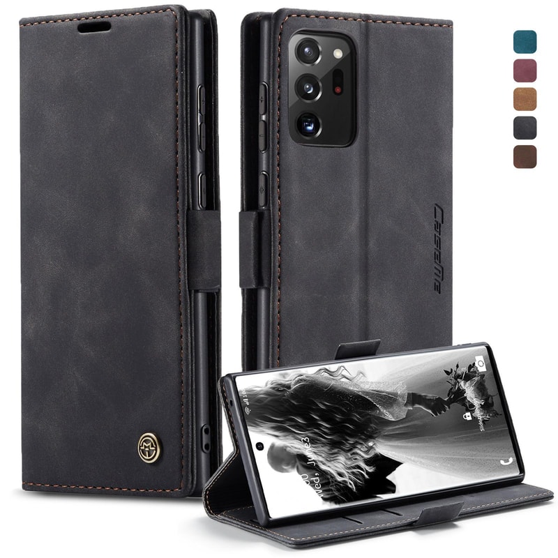 CaseMe Leather Wallet Case for Samsung Galaxy, Flip Stand Phone Case with Card Holder