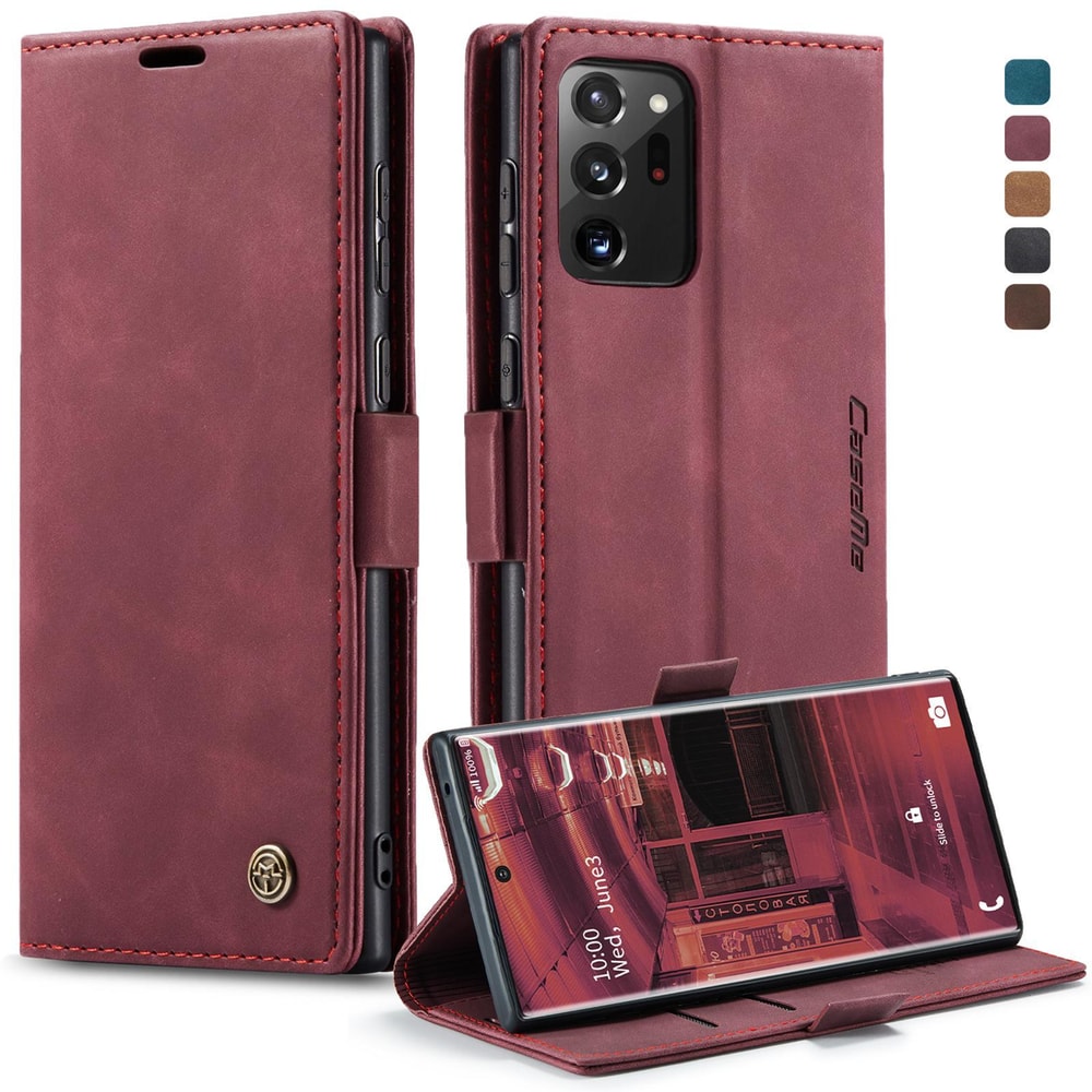 CaseMe Leather Wallet Case for Samsung Galaxy, Flip Stand Phone Case with Card Holder