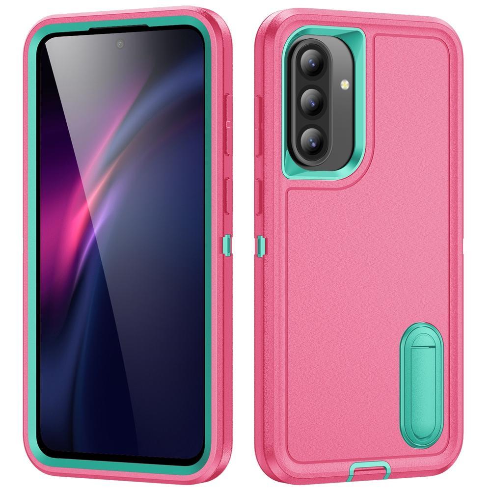 Rugged Shockproof Phone Case with Built-In Stand Hybrid Silicone Armor Cover