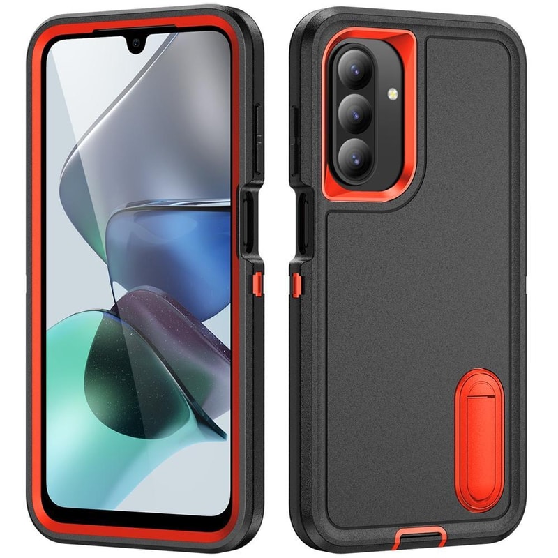 Rugged Shockproof Phone Case with Built-In Stand Hybrid Silicone Armor Cover