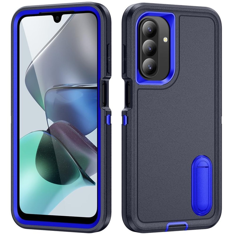 Rugged Shockproof Phone Case with Built-In Stand Hybrid Silicone Armor Cover