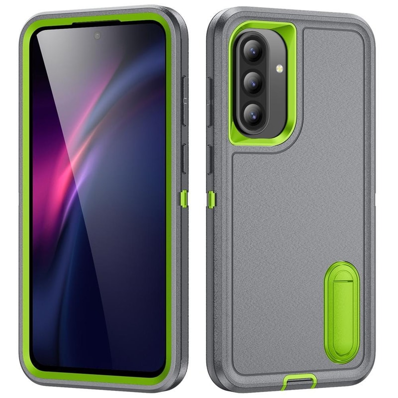 Rugged Shockproof Phone Case with Built-In Stand Hybrid Silicone Armor Cover