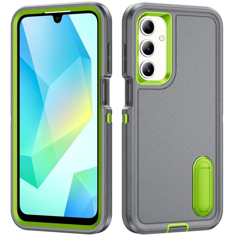 Rugged Shockproof Phone Case with Built-In Stand Hybrid Silicone Armor Cover
