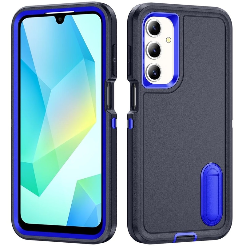 Rugged Shockproof Phone Case with Built-In Stand Hybrid Silicone Armor Cover