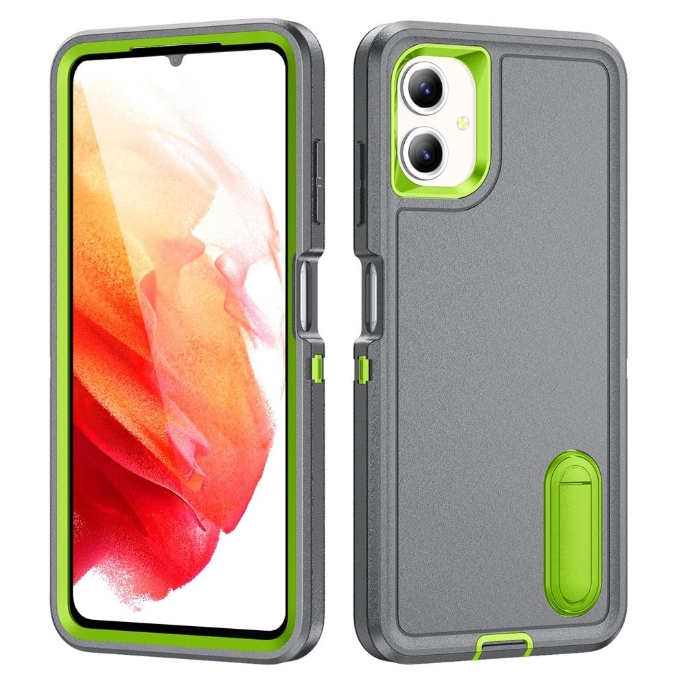 Rugged Shockproof Phone Case with Built-In Stand Hybrid Silicone Armor Cover