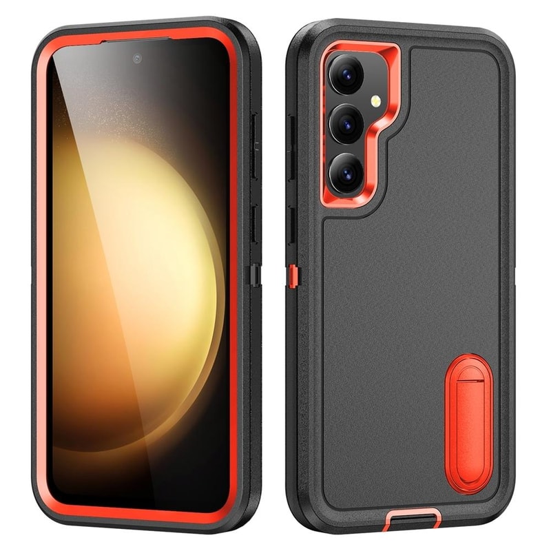 Rugged Shockproof Phone Case with Built-In Stand Hybrid Silicone Armor Cover