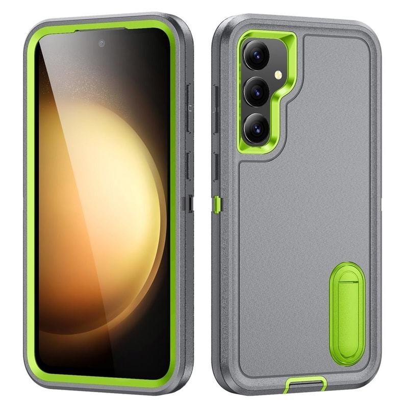 Rugged Shockproof Phone Case with Built-In Stand Hybrid Silicone Armor Cover