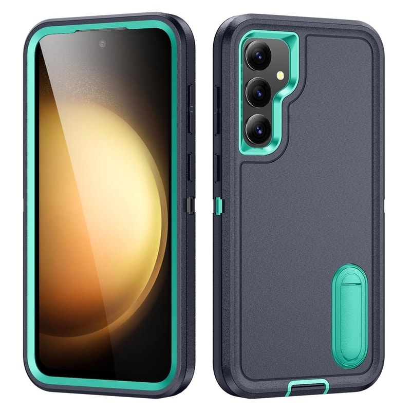 Rugged Shockproof Phone Case with Built-In Stand Hybrid Silicone Armor Cover