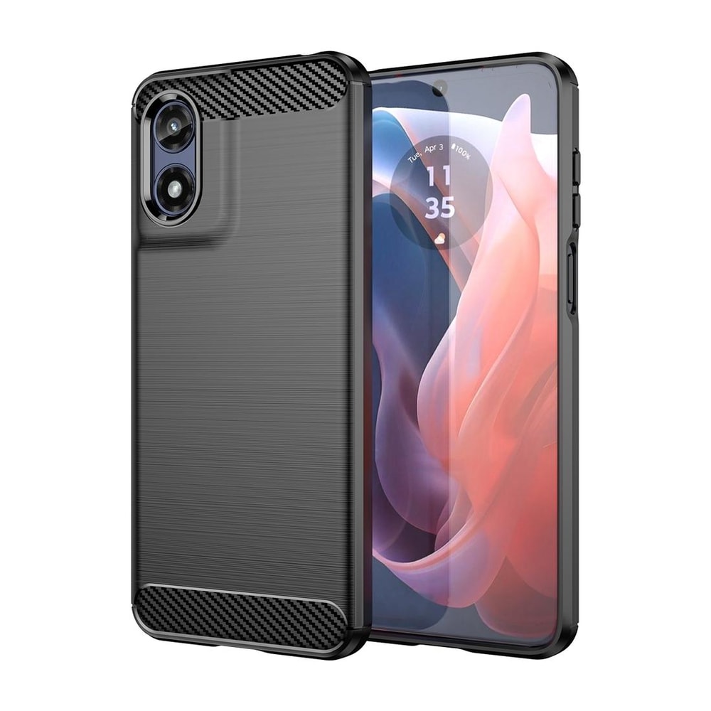 Carbon Fiber Brushed TPU Case for Motorola Moto Shockproof Slim Protective Phone Cover