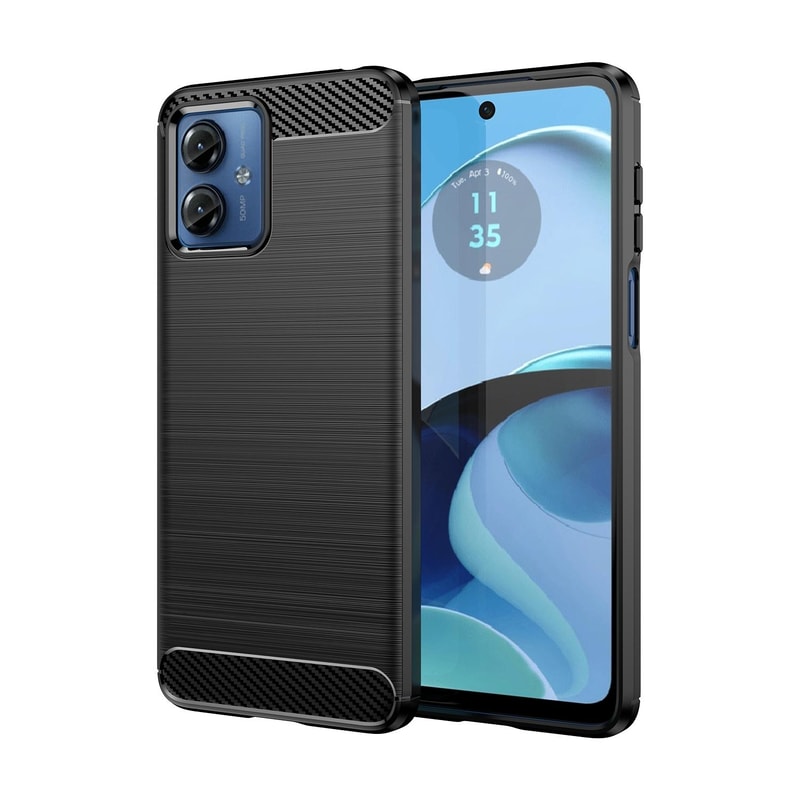 Motorola Moto G Power carbon fiber phone case slim shockproof TPU case with brushed grip design