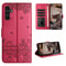 Cute Cat Embossed Wallet Phone Case for Samsung Galaxy with Card Holder and Lanyard