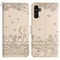 Cute Cat Embossed Wallet Phone Case for Samsung Galaxy with Card Holder and Lanyard