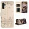 Cute Cat Embossed Wallet Phone Case for Samsung Galaxy with Card Holder and Lanyard