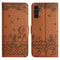 Cute Cat Embossed Wallet Phone Case for Samsung Galaxy with Card Holder and Lanyard