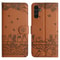 Cute Cat Embossed Wallet Phone Case for Samsung Galaxy with Card Holder and Lanyard