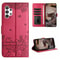 Cute Cat Embossed Wallet Phone Case for Samsung Galaxy with Card Holder and Lanyard