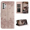 Cute Cat Embossed Wallet Phone Case for Samsung Galaxy with Card Holder and Lanyard