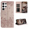 Cute Cat Embossed Wallet Phone Case for Samsung Galaxy with Card Holder and Lanyard