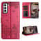 Cute Cat Embossed Wallet Phone Case for Samsung Galaxy with Card Holder and Lanyard