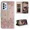 Cute Cat Embossed Wallet Phone Case for Samsung Galaxy with Card Holder and Lanyard
