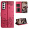 Cute Cat Embossed Wallet Phone Case for Samsung Galaxy with Card Holder and Lanyard