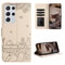 Cute Cat Embossed Wallet Phone Case for Samsung Galaxy with Card Holder and Lanyard