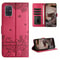 Cute Cat Embossed Wallet Phone Case for Samsung Galaxy with Card Holder and Lanyard