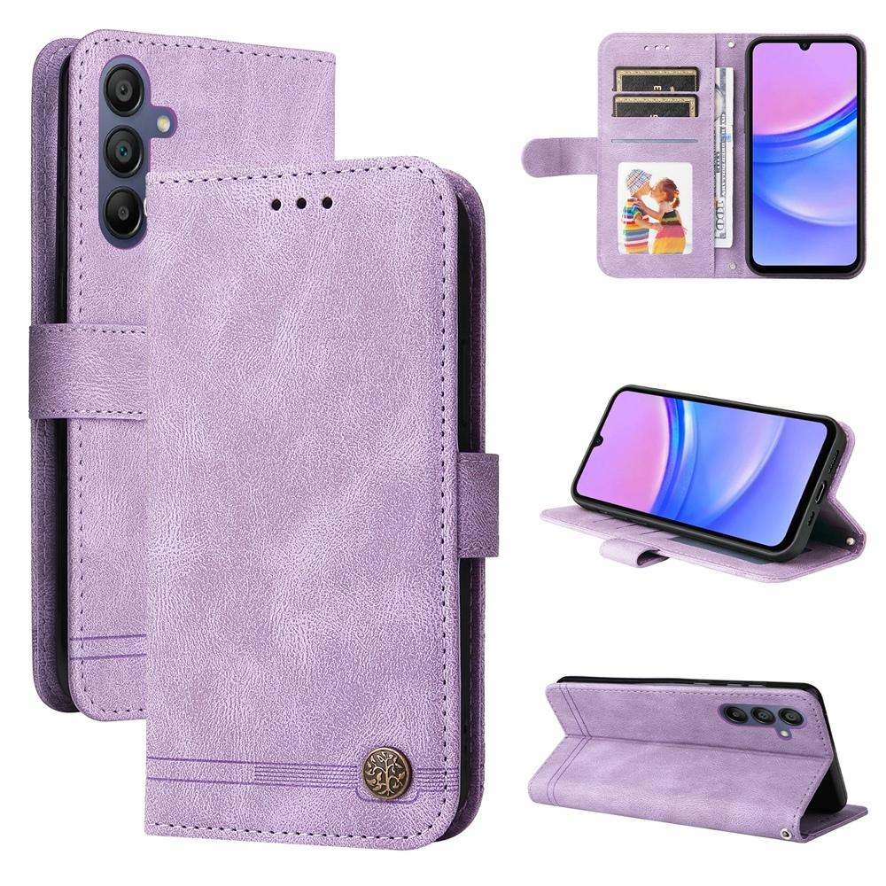Samsung Galaxy Leather Wallet Case With Card Slots Stand Life Tree Metal Button 14