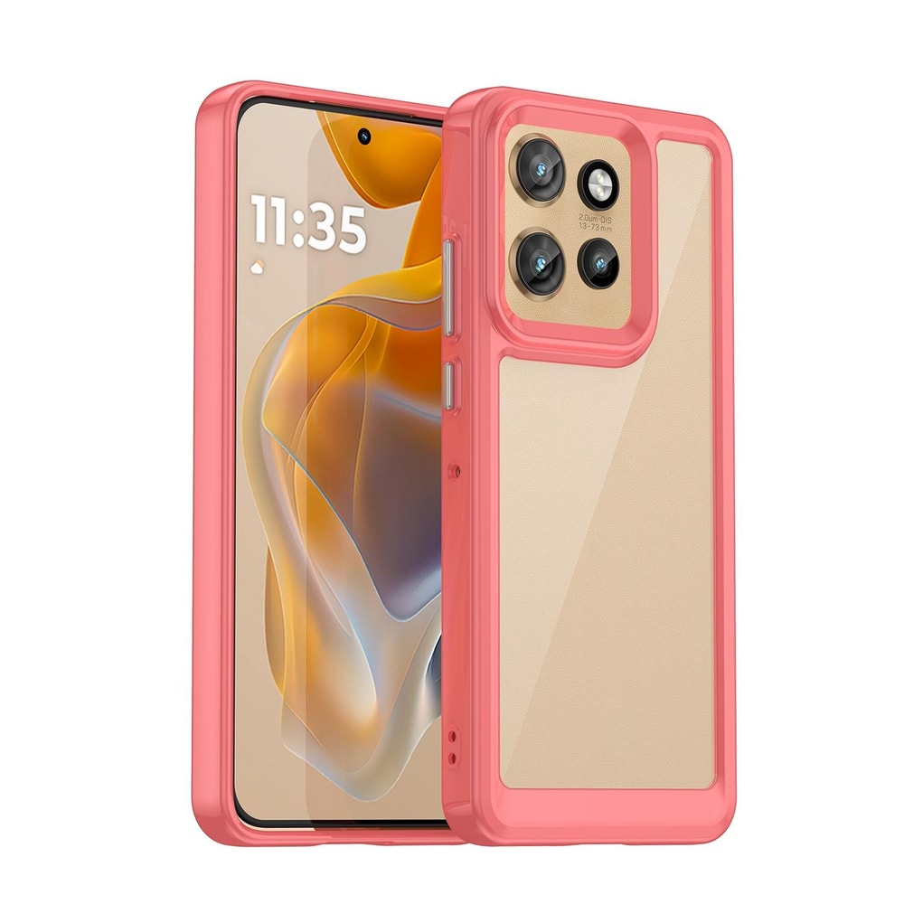 Motorola Edge 2024 protective phone case with Clear Acrylic Back & Shockproof TPU Bumper