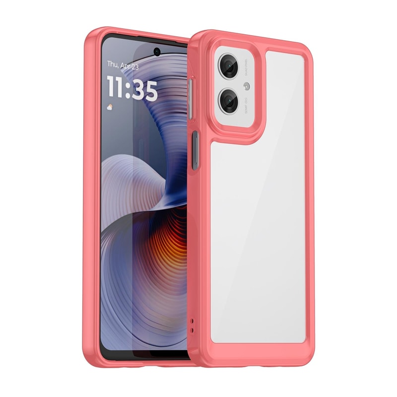 Motorola Edge 2024 protective phone case with Clear Acrylic Back & Shockproof TPU Bumper
