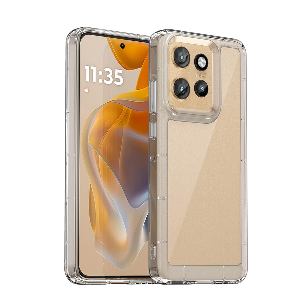 Motorola Edge 2024 protective phone case with Clear Acrylic Back & Shockproof TPU Bumper