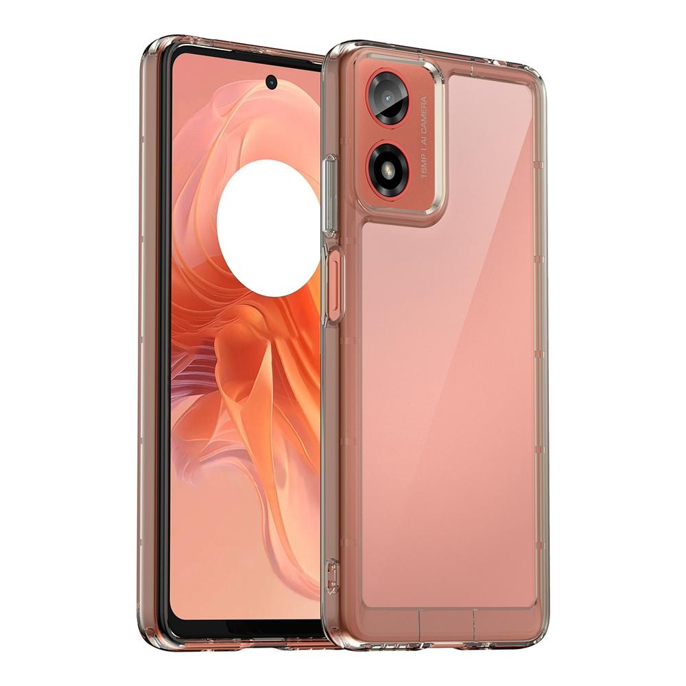 Motorola Edge 2024 protective phone case with Clear Acrylic Back & Shockproof TPU Bumper
