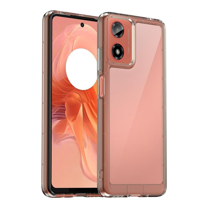 Motorola Edge 2024 protective phone case with Clear Acrylic Back & Shockproof TPU Bumper