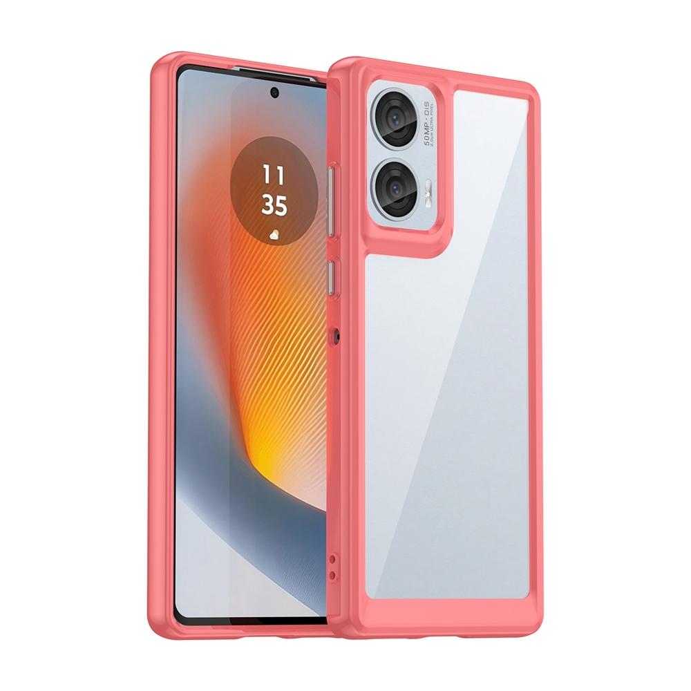 Motorola Edge 2024 protective phone case with Clear Acrylic Back & Shockproof TPU Bumper