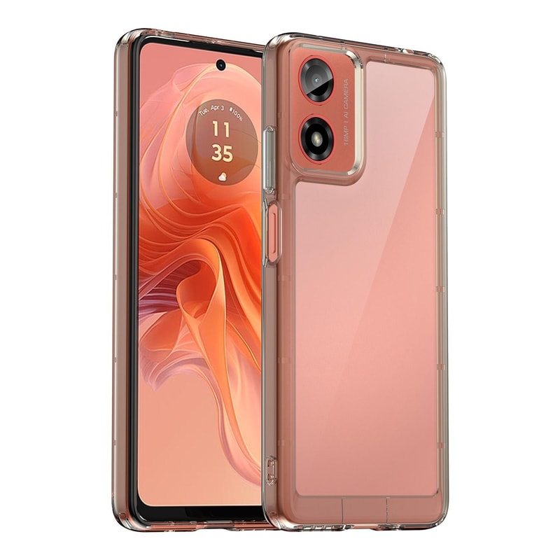 Motorola Edge 2024 protective phone case with Clear Acrylic Back & Shockproof TPU Bumper