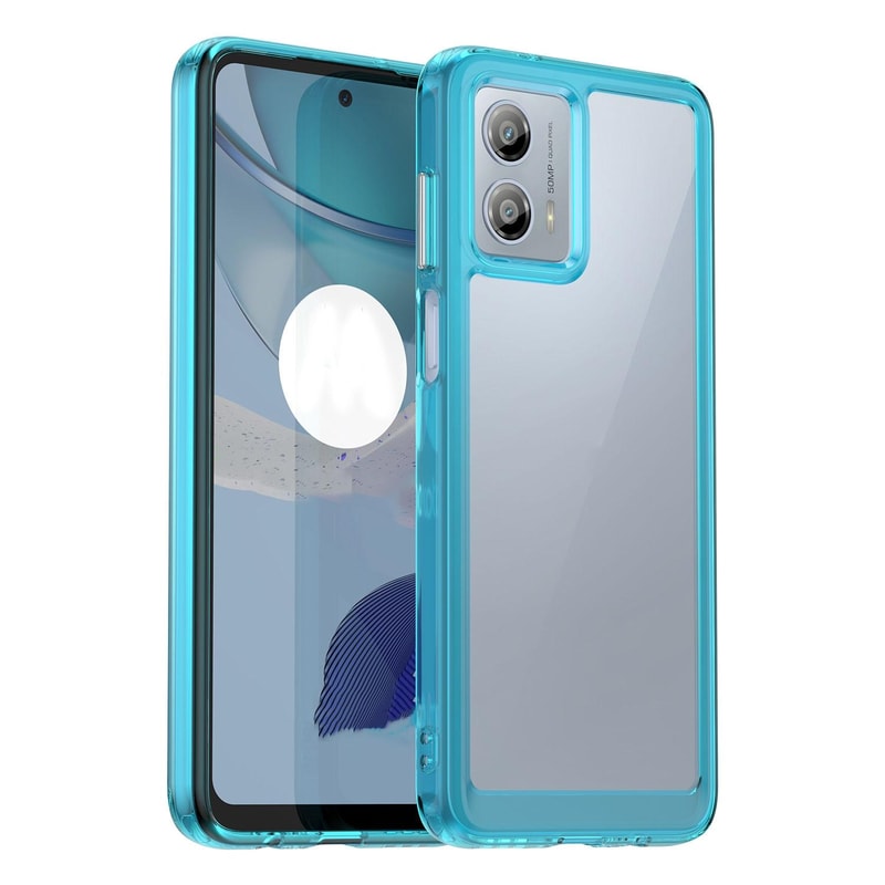 Motorola Edge 2024 protective phone case with Clear Acrylic Back & Shockproof TPU Bumper