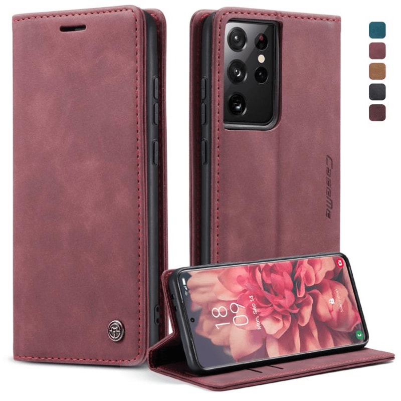 Premium Samsung Galaxy Flip Leather Case With Card Slot Stand 12