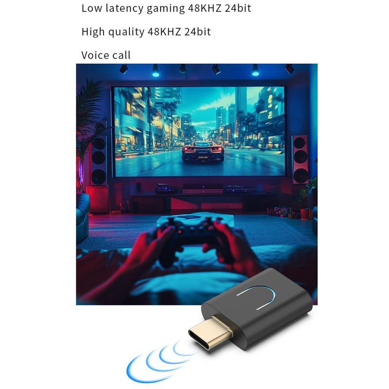 Bluetooth Type-C Audio Transmitter with Bluetooth audio transmitter & Auracast Audio Sharing