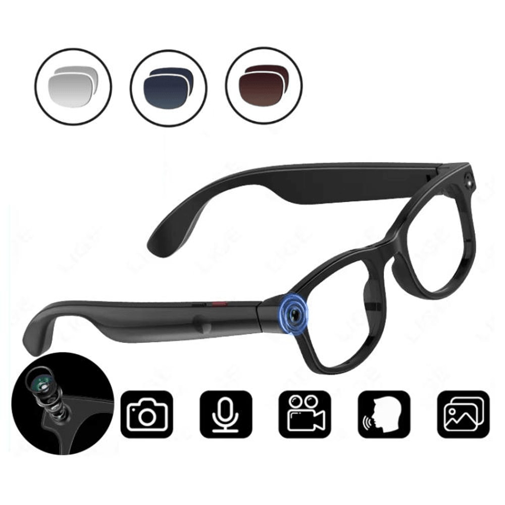 AI Smart Glasses With Camera RealTime Translation 1080P Video Bluetooth Eyewear 9