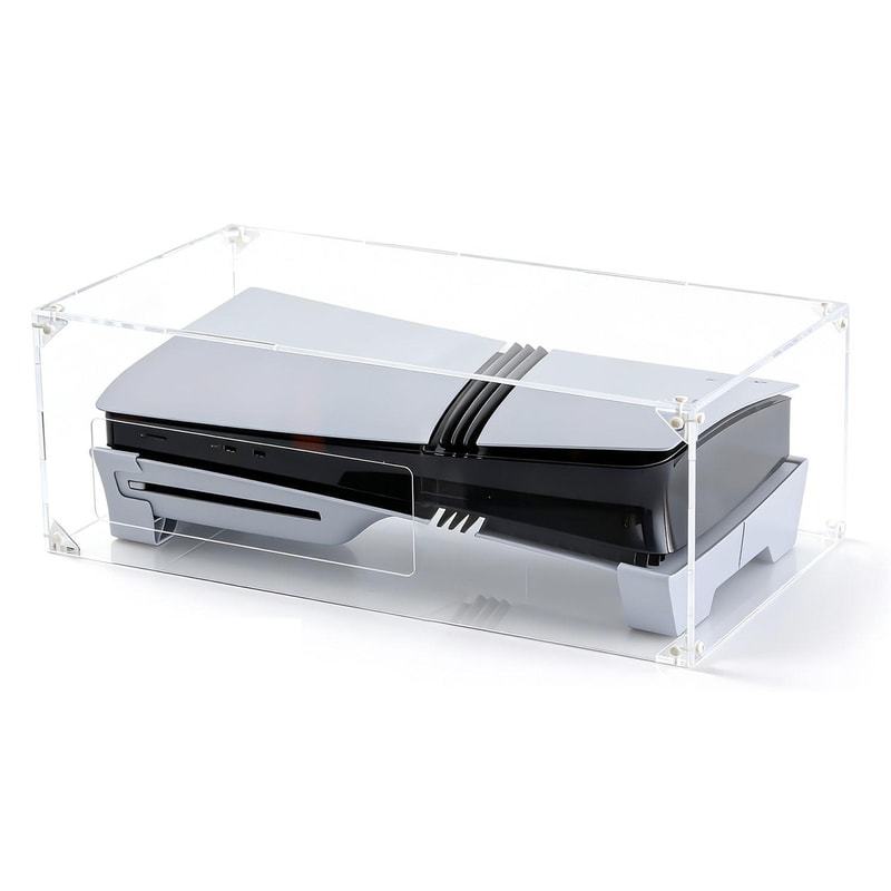 Clear Acrylic PS5 Dust Cover for PS5 Slim & Pro Horizontal Console Protection Case