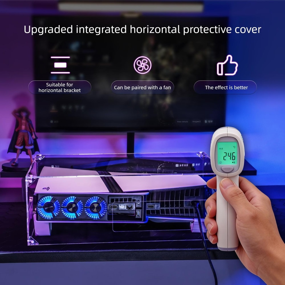 Clear Acrylic PS5 Dust Cover for PS5 Slim & Pro Horizontal Console Protection Case