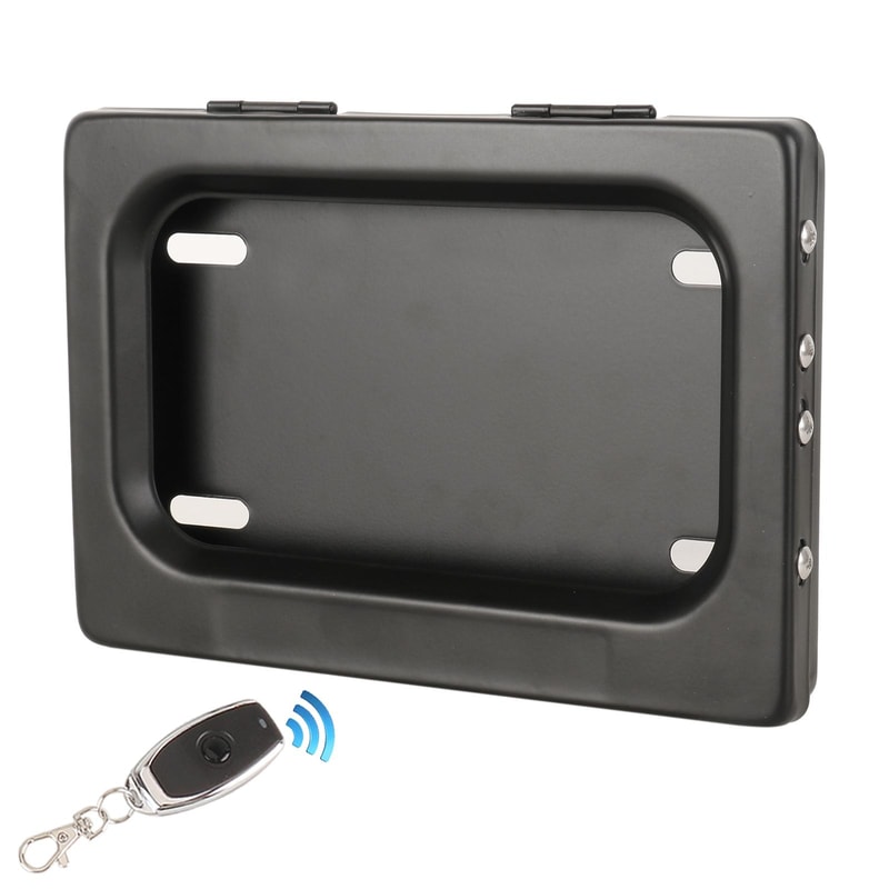 Remote Control Motorcycle License Plate Cover Hidden Plate Shutter Frame