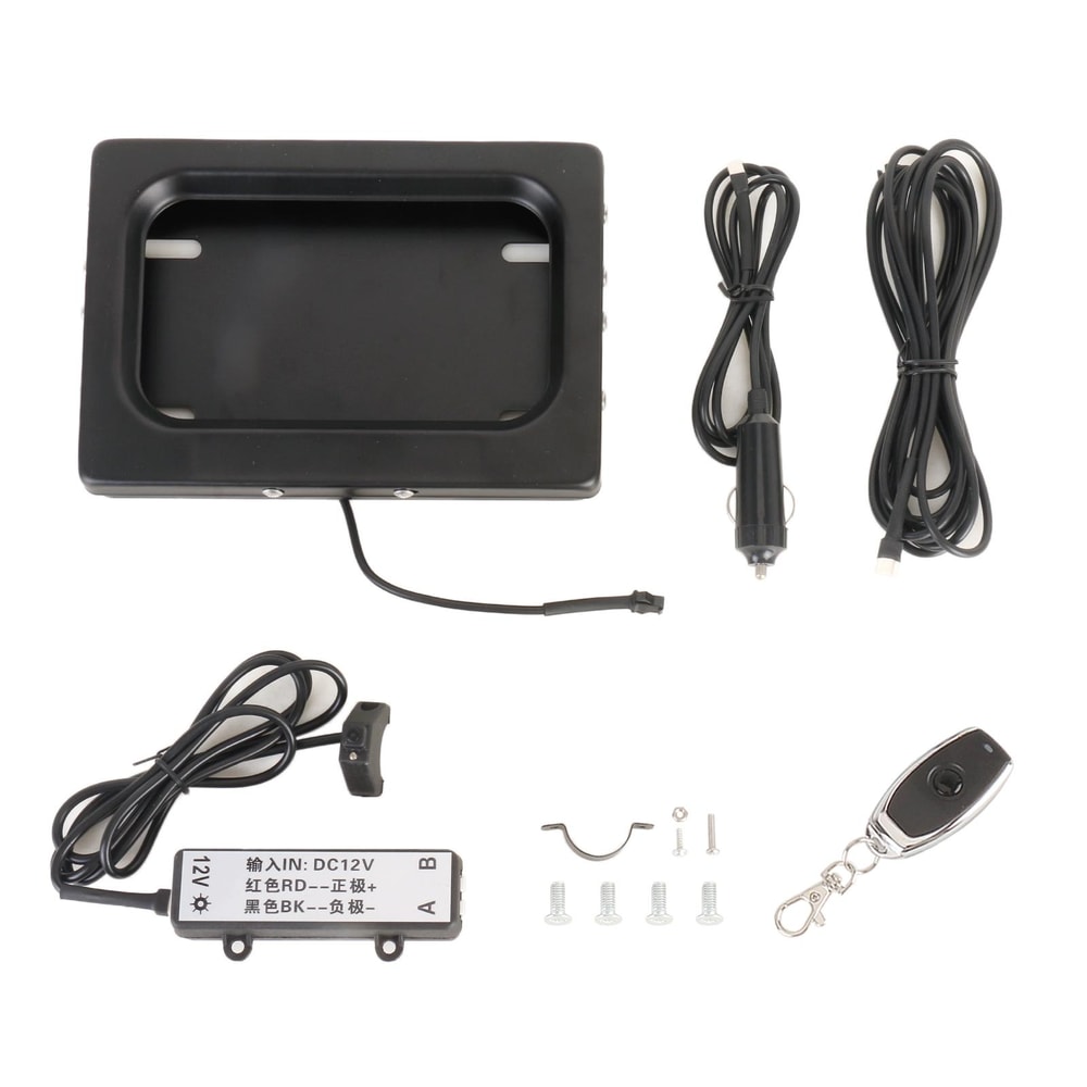 Remote Control Motorcycle License Plate Cover Hidden Plate Shutter Frame