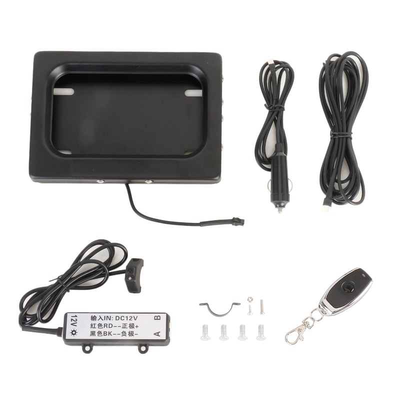 Remote Control Motorcycle License Plate Cover Hidden Plate Shutter Frame